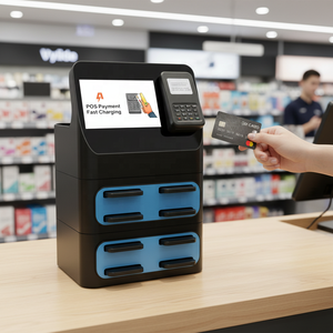 Station de recharge intelligente à 8 emplacements avec écran, borne de recharge rapide pour téléphones portables, kiosque de partage - Product Image 1