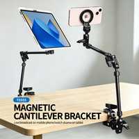 Support de téléphone et tablette pliable réglable à 360 degrés en alliage d'aluminium Manizek, magnétique, pour bureau, lit, salon, compatible iPad