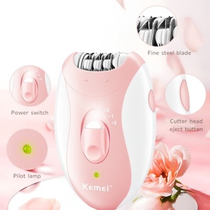Épilateur électrique pour <span class=keywords><strong>femme</strong></span> <span class=keywords><strong>Kemei</strong></span> KM-189B, deux vitesses, rechargeable, étanche, portable, rasoir pour les jambes et la zone du bikini - Product Image 4