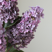 BL-8359 Hortensia Artificiel Long Européen, Fleurs Artificielles Brodées pour Décoration de Mariage, Hortensia à Tige Unique