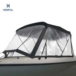 Omful in alluminio tubo barca Bimini Top barca a baldacchino tenda Bimini Top per barca con PVC parabrezza