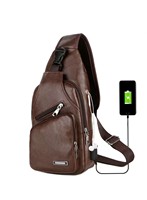 Nueva Bolsa de Pecho para Hombre de Moda Coreana, Bolsa de Hombro Individual de Cuero PU para Exteriores, Maletín de Cuero