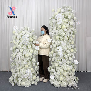 ผ้าปูโต๊ะดอกไม้ประดิษฐ์สีขาวบริสุทธิ์เหมือนจริงสำหรับงานแต่งงานและงานอีเว้นท์ ผ้าปูโต๊ะงานแต่งงาน ของตกแต่งงานแต่งงาน - Product Image 1