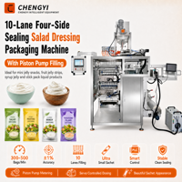 Machine d'emballage automatique CE à 10 voies pour liquides, multi-voies, à scellage 4 côtés, pour sachets de vinaigrette et sauces
