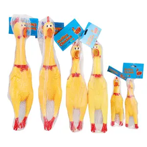 Jouets pour chiens de poulet hurlant, jouet de poulet en caoutchouc jaune nouveauté et poulet en caoutchouc durable pour chiens