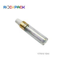 Emballage de bouteilles de parfum en verre de mini recharge d'or rose de forme ronde claire de 10ml