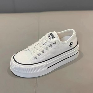 Baskets blanches à semelle épaisse en cuir véritable <span class=keywords><strong>MEMA</strong></span> pour femme – Nouveautés Printemps 2025 – Chaussures polyvalentes à lacets, décontractées et sportives - Product Image 4