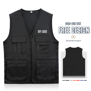 <span class=keywords><strong>Gilet</strong></span> de Travail Personnalisé en Coton <span class=keywords><strong>sans</strong></span> Manches Multipoches pour la Pêche, avec Logo sur Mesure, pour Hommes - Product Image 1