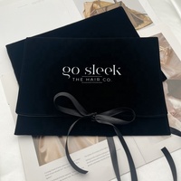 Pochette en velours imprimée avec logo personnalisé pour extensions capillaires, lingerie, pyjamas, cadeaux de fête, cosmétiques, anti-poussière, en suède, avec ruban