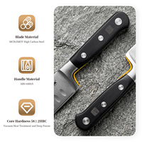 7 inch professioneel Santoku X50CrMoV15 roestvrijstalen scherp keukenmes met ABS handvat, geschikt voor vlees snijden en in plakjes snijden, koksmes