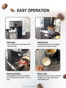 Petite Machine à café à vapeur entièrement semi-automatique pour la maison, mousseur à <span class=keywords><strong>lait</strong></span>, Machine à café automatique italienne - Product Image 6
