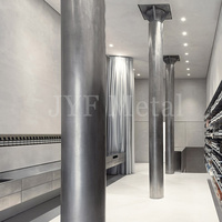 Columnas Circulares de Acero Inoxidable EL709, Material de Construcción Metálico Decorativo para Interiores, Diseño de Plaza Comercial