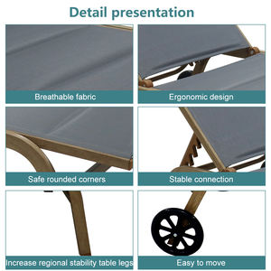 Nouvelle chaise longue <span class=keywords><strong>matelas</strong></span> chaises d'extérieur cour <span class=keywords><strong>jardin</strong></span> Setspoltrona chaise longue <span class=keywords><strong>jardin</strong></span> chaise longue Camping lit <span class=keywords><strong>avec</strong></span> roues - Product Image 3