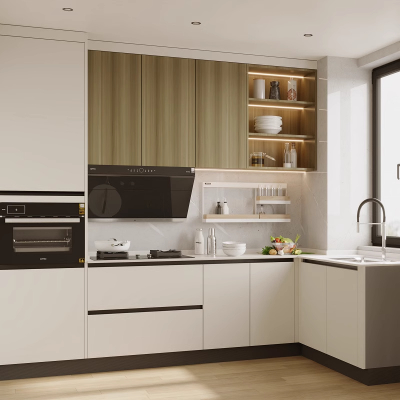 Santopova Modern Minimalist Kitchen Cabinet Set
