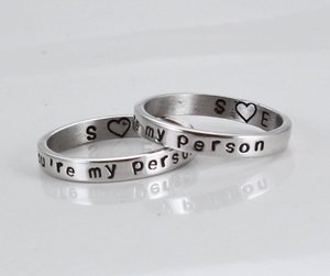 Anneaux de mariage assortis pour couples en acier inoxydable doré pour hommes et femmes #   Bague en or personnalisée, <span class=keywords><strong>disque</strong></span> simple, bagues simples - Product Image 4