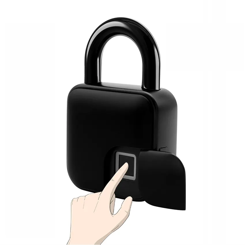 Nieuwe USB Opladen Smart Vingerafdruk Slot Keyless Lock Waterdichte Veilig Anti-diefstal Hangslot