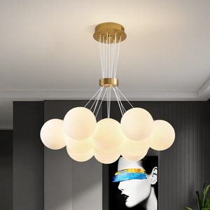 Lustre créatif nordique <span class=keywords><strong>Planet</strong></span>, lumière tricolore, aluminium, luminaire suspendu coloré pour salon - Product Image 6