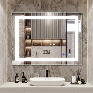 Hiện đại chống sương mù hình chữ nhật không khung LED thắp sáng Gương phòng tắm Vanity thông minh LED gương tùy chỉnh kích cỡ nút - Product Image 6