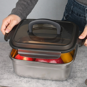 Stainless Steel Food Storage Container Rectangle Seal <b>Lid</b> <b>Microwaveable</b> Lunch Box - Product Image 1