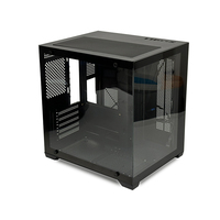 MANMU OEM Black Gamer CPU Desktop Mid Tower Aluminum Alloy Steel Transparent Side Panel Window Computer Case MicroATX 5