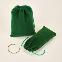 Pochette en velours noir de qualité supérieure avec cordon de serrage, vente en gros, pour bijoux, écouteurs, batterie externe, sac de rangement