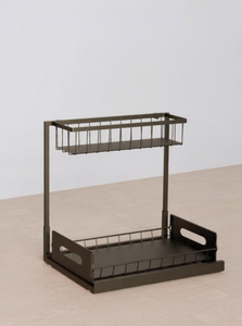 Étagère de rangement coulissante à 2 niveaux en métal pour sous l'évier - Product Image 4