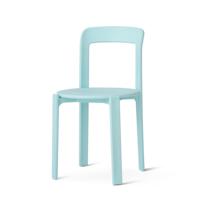 Chaise de salle à manger scandinave sans accoudoirs, dossier ouvert, ronde, en polypropylène (PP), empilable, pour jardin, café, cuisine, restaurant en extérieur