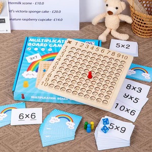Giocattoli Matematici Montessori per l'Apprendimento Prescolare, Tavola di Addizione, Sottrazione e Moltiplicazione in Legno e Carta, Giochi Unisex - Product Image 4