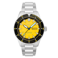 Montre de plongée lumineuse de luxe automatique mécanique étanche pour hommes avec ceinture en acier