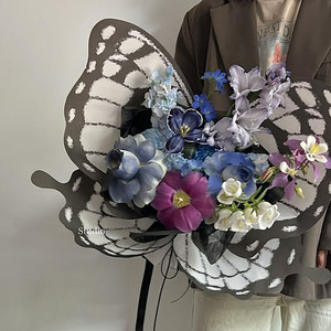 Korean <strong>Designer</strong> Butterfly Bouquet <strong>Wrapping</strong> <strong>Paper</strong> Colorful Butterfly Flowers <strong>Wrapping</strong> <strong>Paper</strong> - Product Image 2