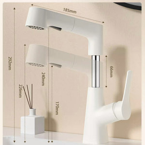Rubinetto lavabo Pull-Out multifunzione per il lavandino del bagno rubinetto elettrico per acqua calda e fredda con funzioni di lavaggio viso e gargarismi - Product Image 6