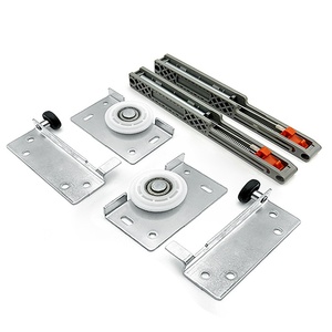 Geen groef verdikte kledingkast schuifdeur soft close demper massief houten kastdeur rail stille push-pull deur schuifbeslag - Product Image 6