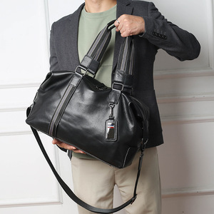 Genuine Cowhide Leather Duffel <b>Bag</b> Large <b>Weekender</b> Capacity Travel Crossbody Gym Handbag Gym Duffel Short Trip - Product Image 4