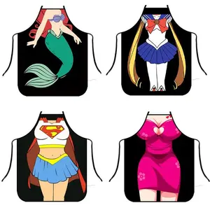 Wholesale Sexy Style Creative Kitchen Apron Funny Mermaid Women Clean Aprons Dinner Party Cooking Apron Adult Baking Accessories