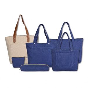 Sacs fourre-tout en toile de coton réutilisables pour femmes, en cuir personnalisé, vente en gros - Product Image 6