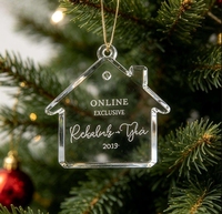 Pendentif en cristal transparent en forme de maison, peut être utilisé comme décoration de sapin de Noël ou pour la gravure et l'impression DIY