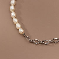 Bracelet en perles d'eau douce naturelles, perles de riz ivoire 7-8 mm, charme cœur en argent 925, chaîne d'extension, pour femme, moderne, vente en gros, personnalisable