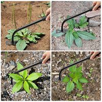 Utensili da giardino in acciaio fai da te 2-in-1 con impugnatura lunga zappa e timone per diserbo giardinaggio e impianto di supporto OEM personalizzabile