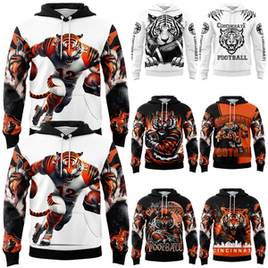 DOVEARK OEM/ODM Personalizzato USA Football Cincinnati Teams Nuova <span class=keywords><strong>Felpa</strong></span> Bianca con Cerniera, Leggings, Vestito con Cappuccio, <span class=keywords><strong>Felpa</strong></span> Pullover - Product Image 1