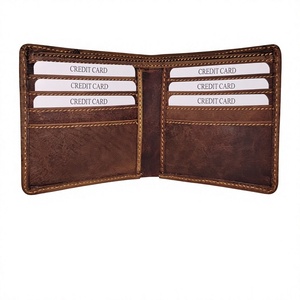 <b>Brown</b> Real Cow Buffalo Hide Leather Embroidery Letter Star Pattern Fashion Open Closure Customised Mens <b>Wallet</b> Waterproof 7 Inch - Product Image 2