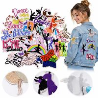 En gros, patchs brodés à coudre et thermocollants sur le thème de la danse, la ballerine, le ballet, l'amour, le arc-en-ciel, la musique et la pointe