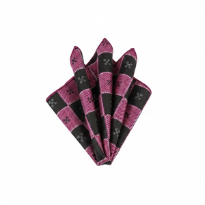 Mouchoir à col tissé en jacquard à carreaux rose et noir - Product Image 2