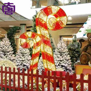 Installations d'arches d'entrée extérieures personnalisées en forme de canne à sucre 3D avec éclairage LED pour Noël, festivals, parcs à thème, stations balnéaires et places de ville, IP65 - Product Image 6