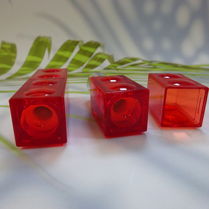 Wholesale <b>Custom</b> Logo Transparent Bright Red Square Plastic <b>Lipstick</b> Tube Bead Decor Luxury Cosmetic Empty <b>Lipstick</b> Packaging - Product Image 3