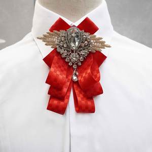 Corbatas de Moño de Cristal al por Mayor, Corbatas de Seda para Fiesta, Corbatas Florales Ajustables para Mujer, Corbatas de Lazo para Hombre, Broche de Lazo, <span class=keywords><strong>Corbata</strong></span> Barata para Boda - Product Image 5