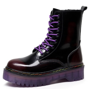 European and American thick-soled 8-hole locomotive <b>boots</b> purple sole English-style women's short <b>boots</b> with laces work <b>boots</b> - Product Image 6