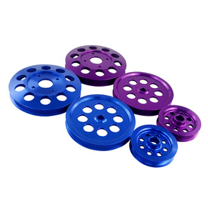 Aluminum Alloy V-Belt <b>Pulley</b> 1 Groove Blue Purple For Nissan GTR BNR32 RB26DETT RB20 RB25 Customizable OEM Part Number 6871 - Product Image 1