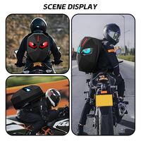 Impermeable LED motocicleta mochila DIY motocicleta ojo signo moda cremallera cierre tipo algodón forro fresco viaje ojos luminosos