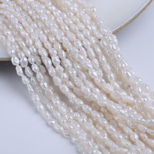 Promotion Collier de perles de culture d'eau douce naturelles 4-5mm, perles de culture de rivière à trou droit, fil de perles semi-finies pour bracelet DIY - Product Image 1