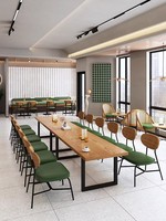 Meubles de restaurant d'hôtel modernes et luxueux, table et chaises en contreplaqué, écologiques, faciles à nettoyer